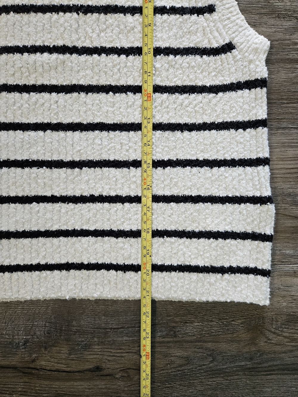 Madewell Bouclé-Knit Black &‎ White Stripe Sweater Tank - Picture 2 of 9